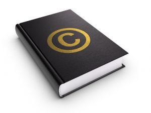 book with copyright symbol on it